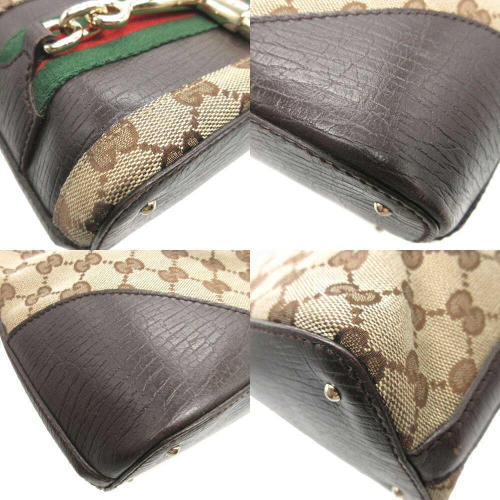 Gucci 137475 Shelly GG Canvas Leather Beige Brown Handbag 1789GUCCI - Picture 8 of 9